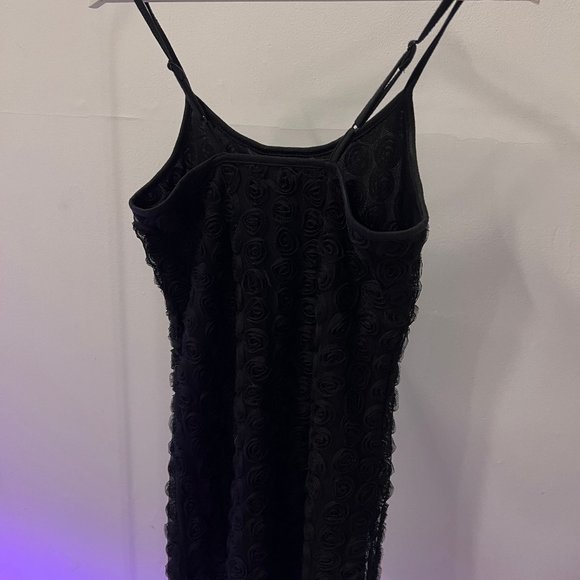 Vintage Black Dress with Flowers - Picture 6 of 6